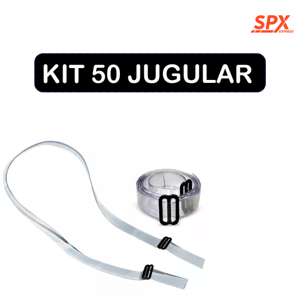 Kit 50 Jugular Silicone Para Capacete Seg...