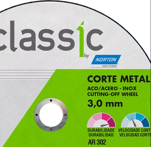 Disco Corte Ferro/Inox CLASSIC AR302 NORTON