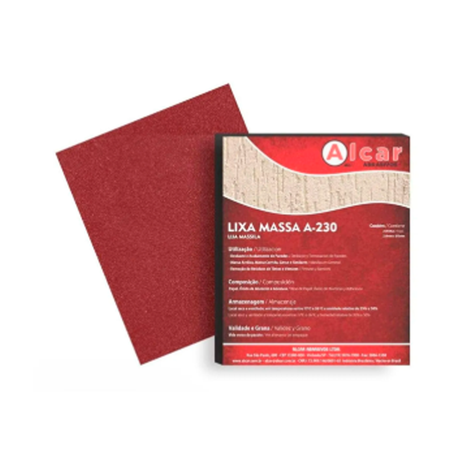 Lixa Massa A230 Grão 120 225 X 275mm Alcar