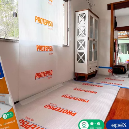 Protetor de Piso 2mm 1,20 x 25mts  BRANCO...