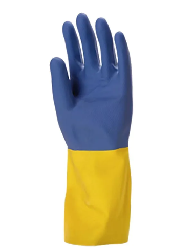 Luva em Látex Neoprente Bicolor Cor: Azul...