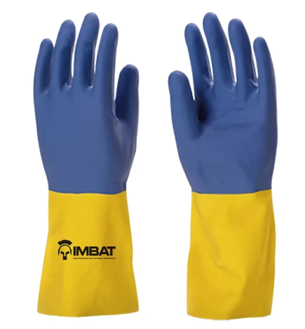 Luva em Látex Neoprente Bicolor Cor: Azul...