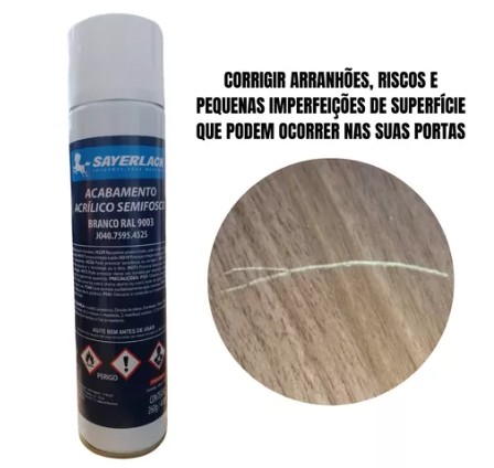 Tinta Spray Acrílica Branca Fosca 400ML -...