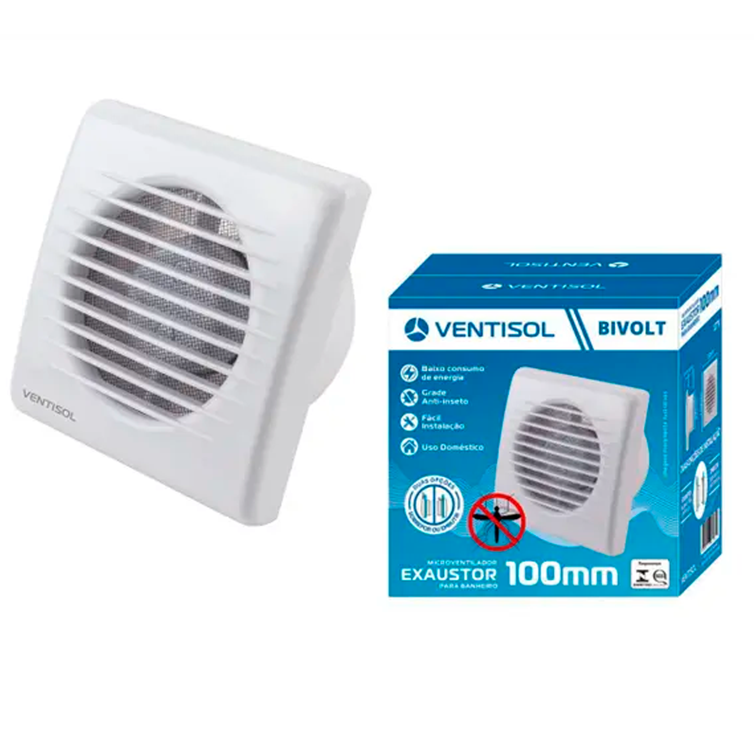 Exautor Para WC Bivolt 100mm  B10 VENTISOL