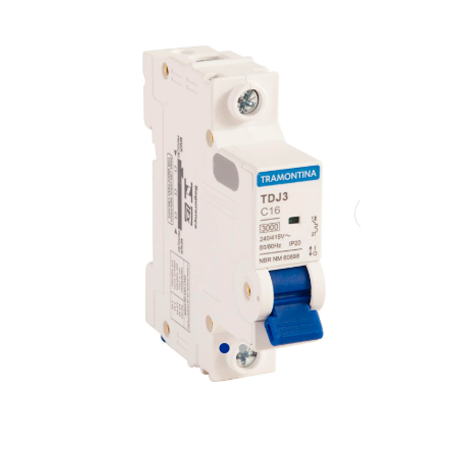 Disjuntor Din Unipolar TDJ3 C-16A 5801110...