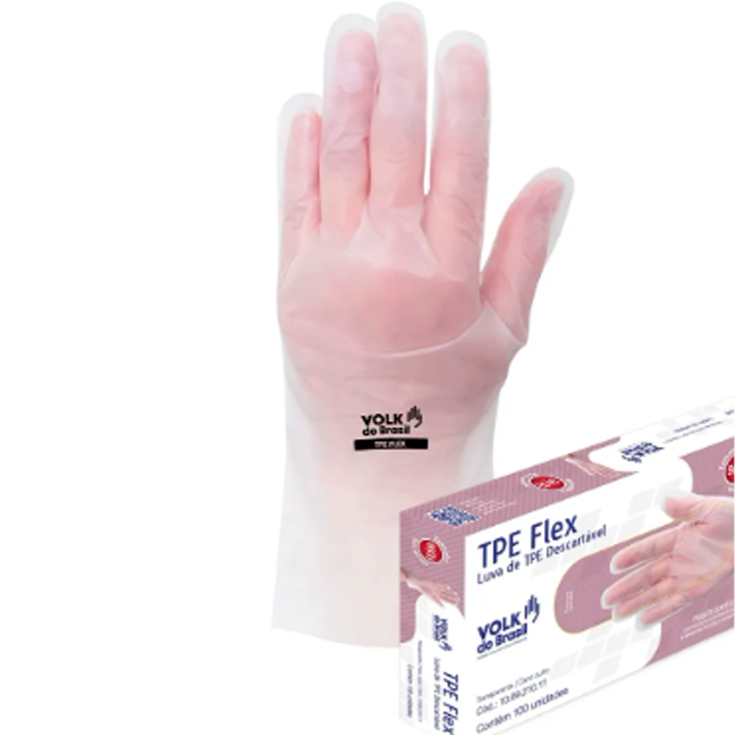 Luva TPE Flex Descartável 100 Unidades M ...