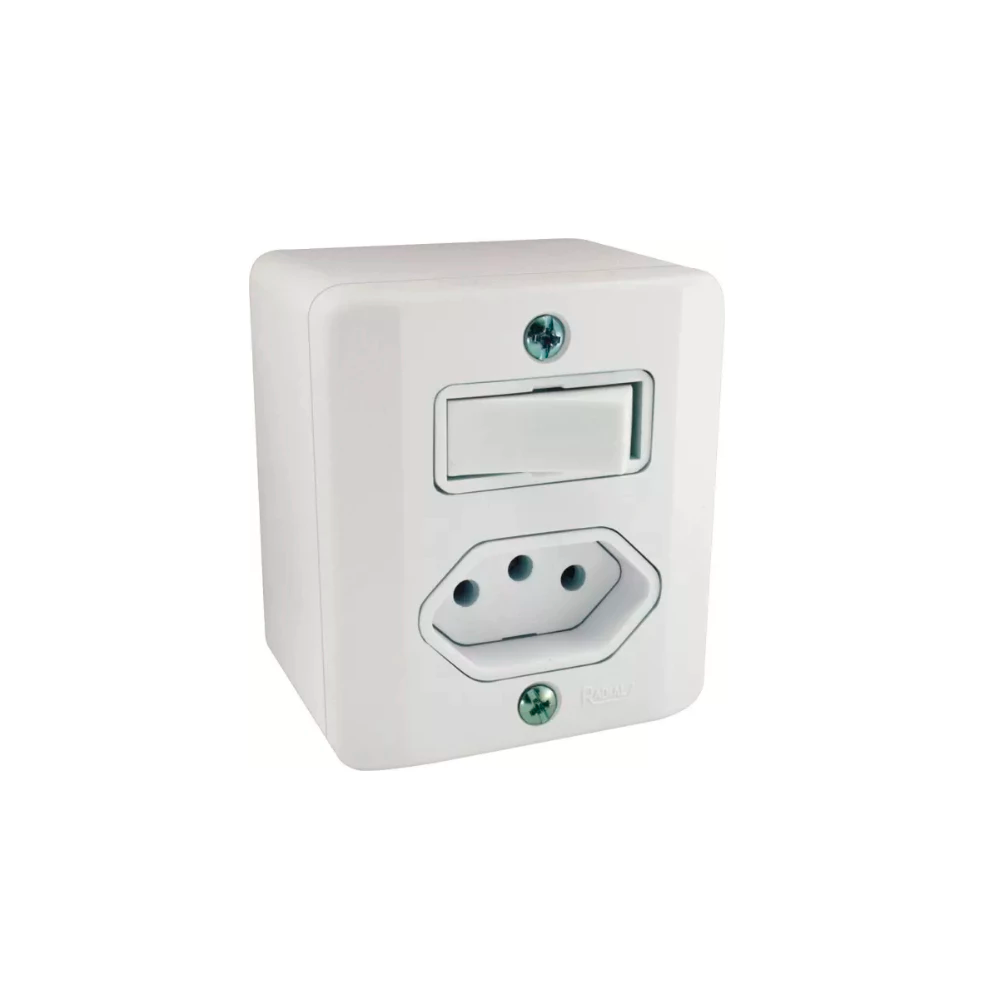 Conjunto 1 Interruptor Simples + 1 Tomada...