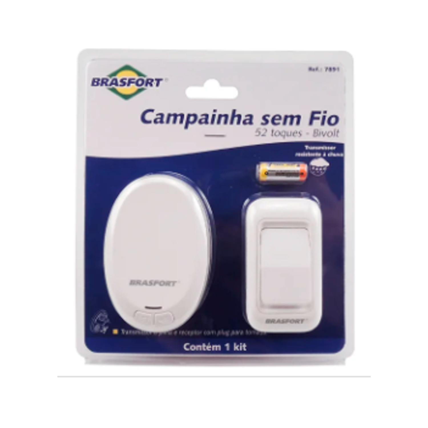 Campainha Sem fio 52 Toques Pilha / Tomad...