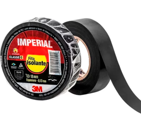 Fita Isolante IMPERIAL - Preto - 18mm X 2...