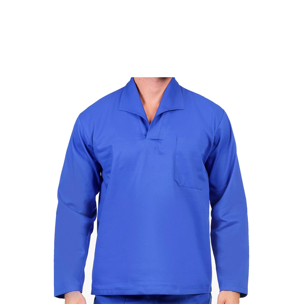 Camisa Brim Standard Manga Longa Azul Roy...