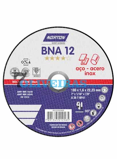 Disco Corte Ferro/Inox - Fino - BNA12 - N...