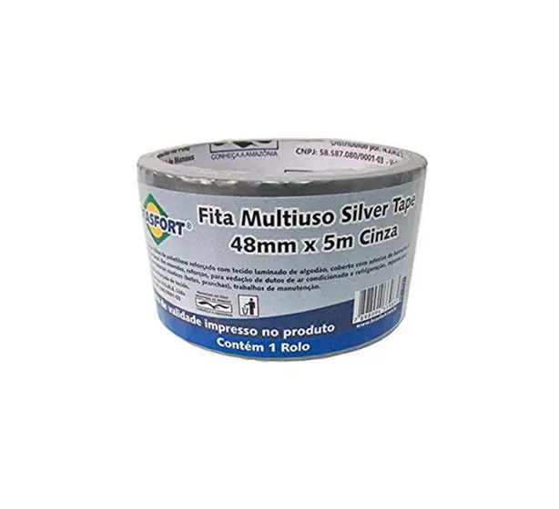 Fita Adesiva Silver Tape - 48mm X 5m - Pr...