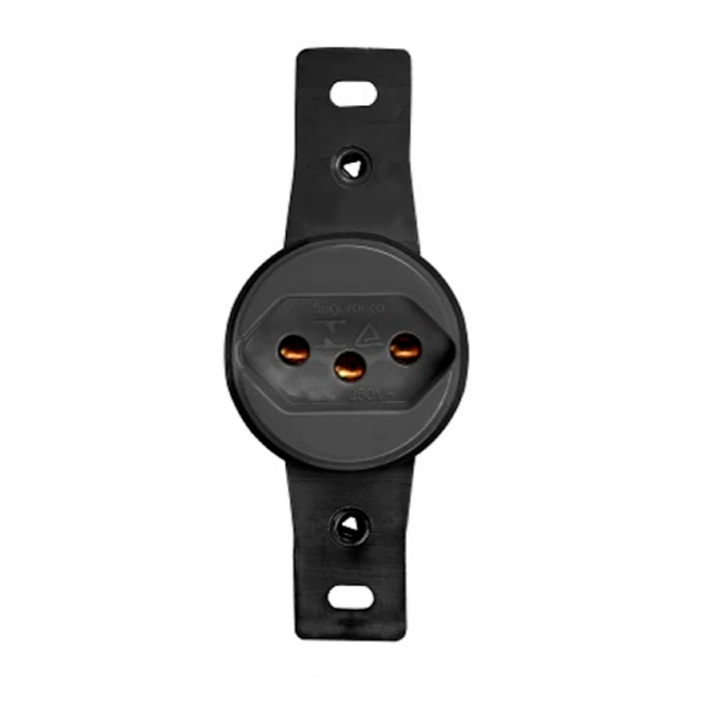 Tomada de Embutir 2P+T 20A 250V Preta 23....