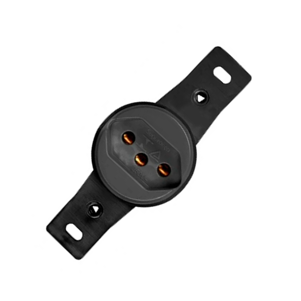 Tomada de Embutir 2P+T 20A 250V Preta 23....