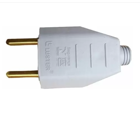 Plug Macho 2P 10A Branco 2062 - LUSTER