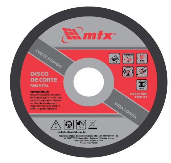 Disco Corte Ferro/Inox 4.1/2 X 7/8 X 3/64...