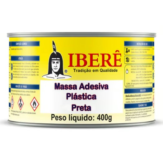 Massa Plástica 400g Preta - IBERÊ