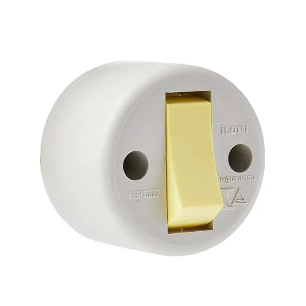 Interruptor Externo 1 Simples Redondo Cor...
