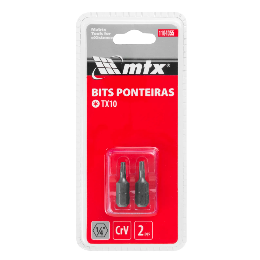 Bits Torx T10 CRV 1/4 x 25mm 2 Peças 1164...