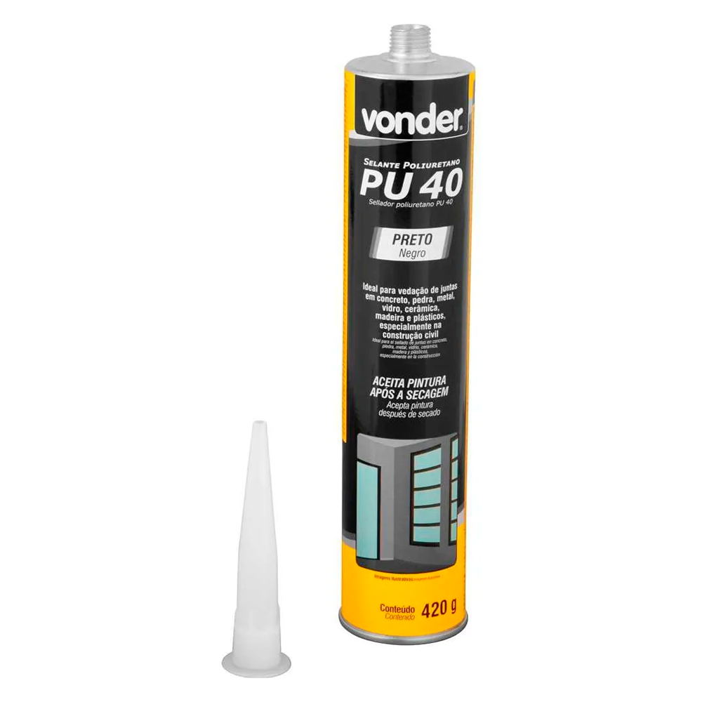 Selante PU 40 420g Preto 1647420340 Vonder